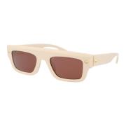 Alexander McQueen Stiliga solglasögon Am0427S Beige, Unisex