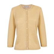 Cortana Silk Linen Cardigan Beige, Dam