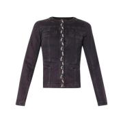 Liu Jo Trendig Denim Cardigan med Dekorativa Accenter Black, Dam