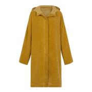 Cortana Gyllene Sammet Oversize Parka Hoodie Yellow, Dam