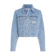 Calvin Klein Denim Cropped 90s Jacka Blue, Dam