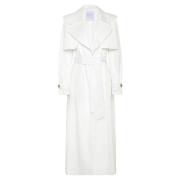 MVP wardrobe Klassisk Trenchcoat med Breda Revers White, Dam