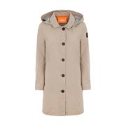 Suns Beige Trench Coat med Avtagbar Huva Beige, Dam