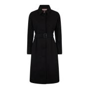 Twinset Klassisk Trenchcoat Svart Black, Dam