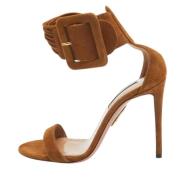 Aquazzura Pre-owned Pre-owned Mocka sandaler Brown, Dam