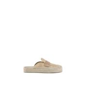 JW Anderson Läder Loafer Mules med Korkfotsängar Beige, Herr