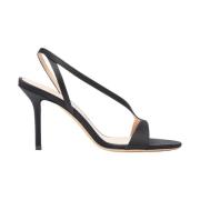 Scarosso Svarta Satin Stilettosandaler Black, Dam