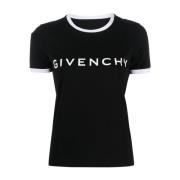 Givenchy Logo-tryckt T-shirt Black, Dam