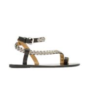 Isabel Marant Studded Platta Sandaler i Svart Multicolor, Dam