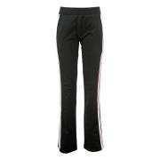 Moschino Flared Sporty Pants med Tricolor Bands Black, Dam