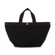 Hervé Chapelier Canvas Shopping Bag Black, Dam