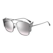 Fendi Freedom Sunglasses Ruthenium/Grey Shaded Gray, Dam