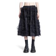 Comme des Garçons Svart Volangkjol Nedanför knälängd Black, Dam