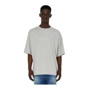 John Richmond Broderad Framsida Rund Hals T-shirt Gray, Herr