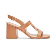 Stuart Weitzman Twisted Strap Sandal Brown, Dam