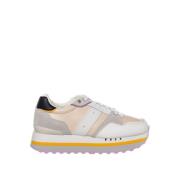 Blauer Fantasy/Peach Läder High-Top Sneakers Multicolor, Dam