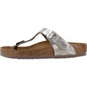 Birkenstock Syntetiska Gizeh Flip Flops Gray, Dam