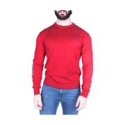 La Martina Broderad Bomull Crewneck Tröja Red, Herr