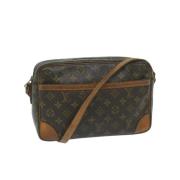 Louis Vuitton Vintage Pre-owned Belagd canvas axelremsvskor Brown, Dam