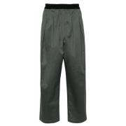 Maison Margiela Mörkgrå Loose-Fit Twill Byxor Gray, Herr