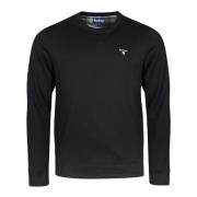 Barbour Crew-Neck Sweatshirt Svart Borstad Bomull Black, Herr