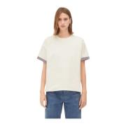 Bottega Veneta Dubbel Lagers T-shirt Beige, Dam