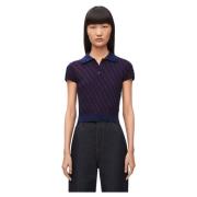 Loewe Bicolor Bomull Polo Jacquard Jersey Multicolor, Dam