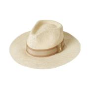 Melissa Odabash Kräm/Tan Fedora Hatt med Band Beige, Dam