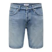 Only & Sons Stiliga Bermuda Shorts för Män Blue, Herr