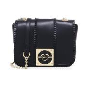 Love Moschino Svart Logoväska med Metallrem Black, Dam