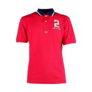 La Martina Polo Shirt med Union Jack Broderi Red, Herr