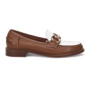 CALPIERRE Brun Läder Moccasin Horsebit Sko Brown, Dam