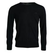 Dolce & Gabbana Blå Cashmere Bee Crewneck Tröja Blue, Herr