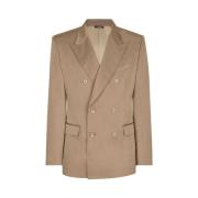 Dolce & Gabbana Silke Dubbelknäppt Blazer Brown, Dam