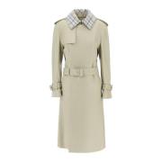 Burberry Långt Läder Trenchcoat Beige, Dam