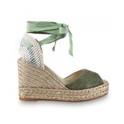 Espadrilles Gröna Sandaler för Sommaroutfits Multicolor, Dam