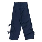 Comme des Garçons Marinblå Polyesterbyxor Fm-P509-S24 Blue, Herr