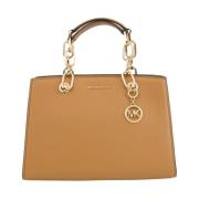 Michael Kors Läder Satchel Väska Beige, Dam