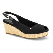 Tommy Hilfiger Elegant Espadrilles Sling-back Sandaler Black, Dam