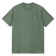 Carhartt Wip Script Broderi T-Shirt Park Vit Green, Herr