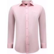 Gentile Bellini Business Smart Satinskjorta För Män Slim Fit Pink, Her...