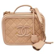 Chanel Vintage Pre-owned Tyg chanel-vskor Beige, Dam