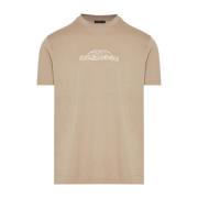 Emporio Armani Bomull T-shirt med 3D Design Beige, Herr