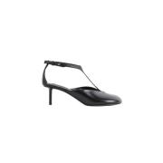 Jil Sander Svarta Läder Rundtå Pumps Black, Dam