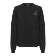 Lounge Nine Mysig Bomulls Sweatshirt i Tap Shoe Black, Dam