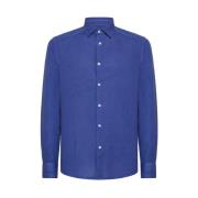 Peuterey Linneskjorta Slim Fit Casual Elegant Blue, Herr