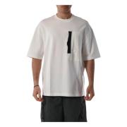Armani Exchange Bomull T-shirt med Front Contrast Band White, Herr