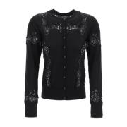 Dolce & Gabbana Mysig Stickad Kofta Black, Dam