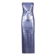 The New Arrivals Ilkyaz Ozel Lavendel Sequin Strapless Klänning med Sl...