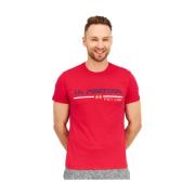 La Martina Front Print Jersey T-shirt Top Red, Herr